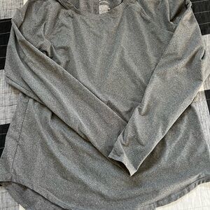 Gray Long Sleeve Top
